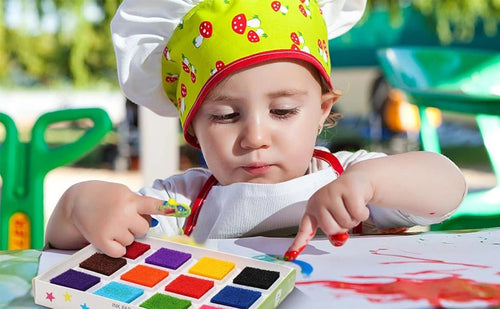 Kit de Pintura para Dedos Sin Desorden | 30 Tarjetas + 12 Colores - Magnolia Chile