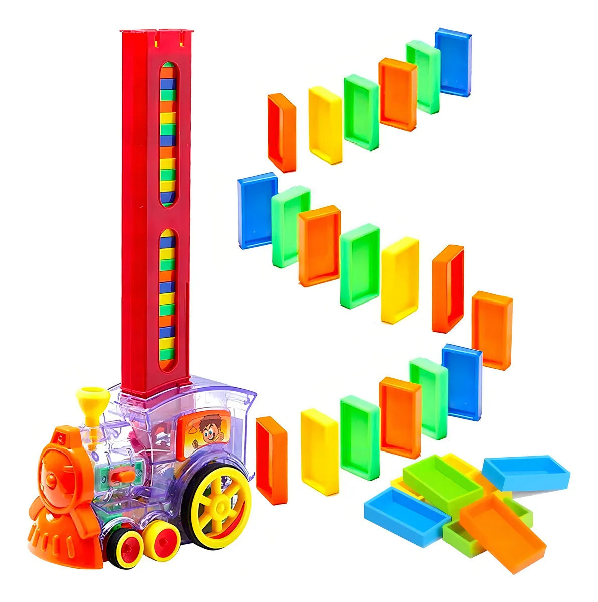 Tren Domino Mágico 60 Bloques Con Luces Y Sonidos