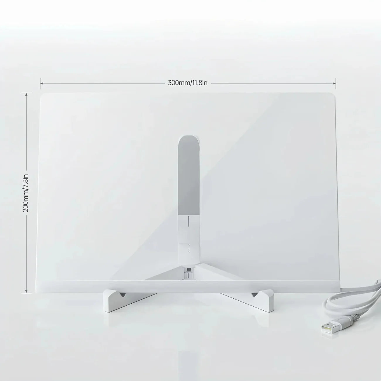 Medidas de la Pizarra LED LumiBoard: 30 cm de ancho por 20 cm de alto
